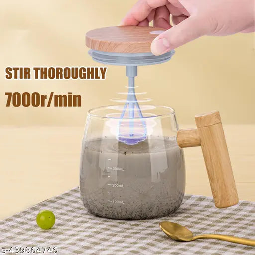 Self Stirring Mug,Electric Mixing Cup Self Stirring Coffee Mug High Borosilicate Glass Mixing Coffee Mug Rotating Home Office Travel Stirring Cup Suitable For Coffee/Milk/Protein Powder,400 ML