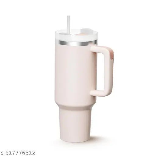 1200ML Stainless Steel Tumbler Reusable Bottle with Handle, Lid & Straw, Double-Wall Vacuum Insulated, 100% Leak-Proof Travel Sipper for Hot and Cold Drinks, for Office, Gym, Car"