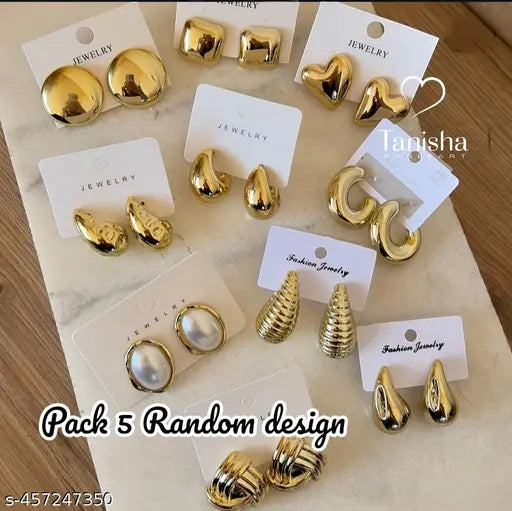 Pack of 5 Random design korean earrings