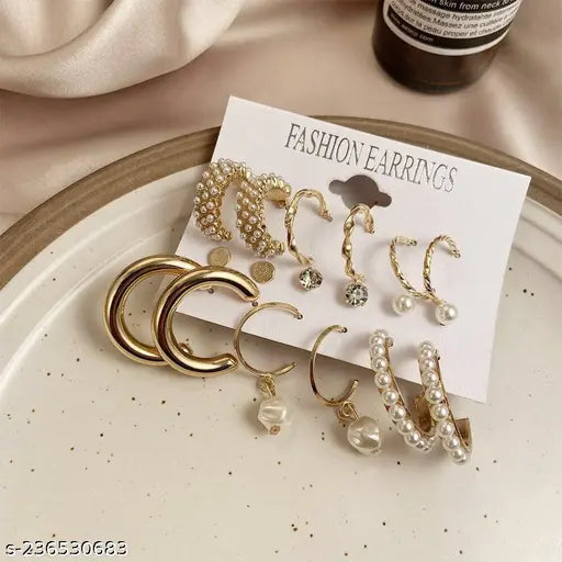 Stylish Hoop Earrings /Latest Earrings with classy look /Earrings for girls /Party Wear Earrings /Fancy Earrings /Classic Hoop Earrings /Baalian for girls/Combo of Hoop Earrings