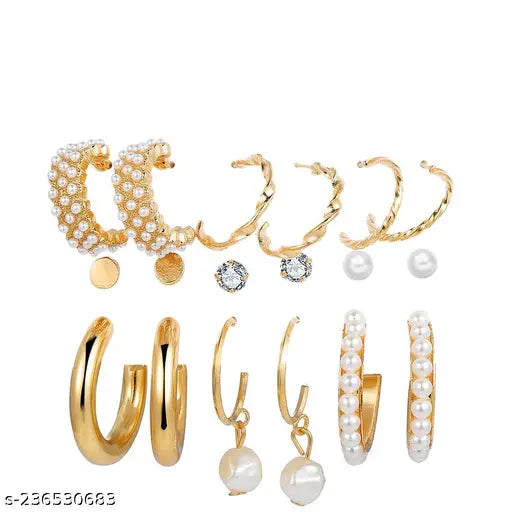 Stylish Hoop Earrings /Latest Earrings with classy look /Earrings for girls /Party Wear Earrings /Fancy Earrings /Classic Hoop Earrings /Baalian for girls/Combo of Hoop Earrings