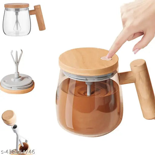 Self Stirring Mug,Electric Mixing Cup Self Stirring Coffee Mug High Borosilicate Glass Mixing Coffee Mug Rotating Home Office Travel Stirring Cup Suitable For Coffee/Milk/Protein Powder,400 ML